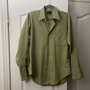 VINTAGE 70s button green blouse shirt
